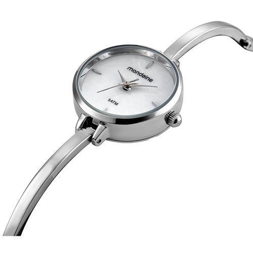 Relógio Feminino Bracelete Madrepérola Prata