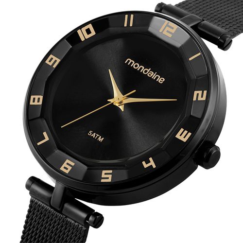 Relógio Feminino Malha de Aço Preto