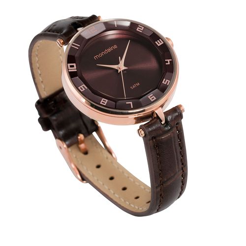 Relógio Feminino Vidro Facetado Rosé