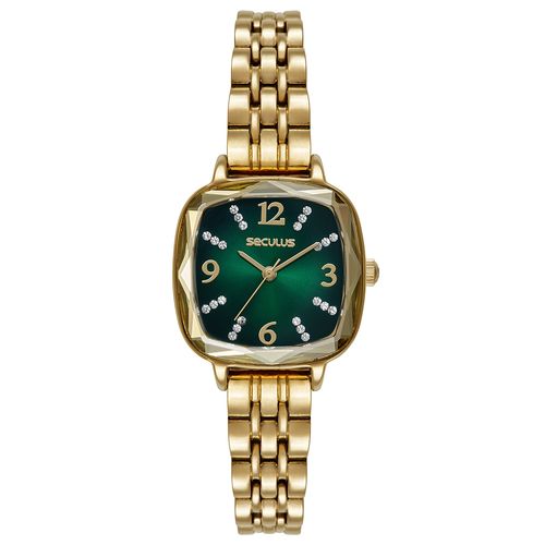 Relógio Feminino Quadrado Vintage Dourado