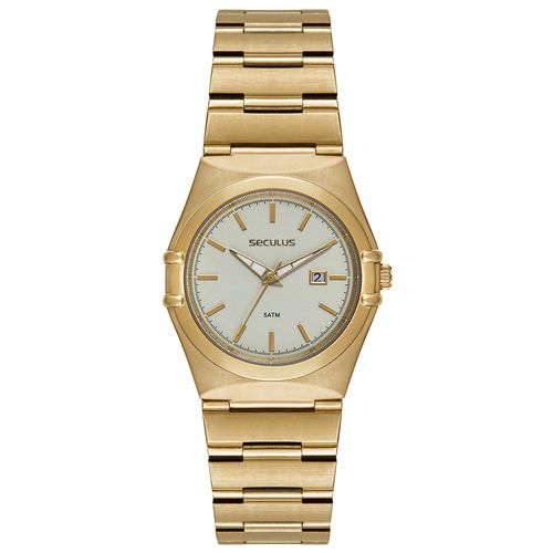 Relógio Feminino Aço Vintage Dourado