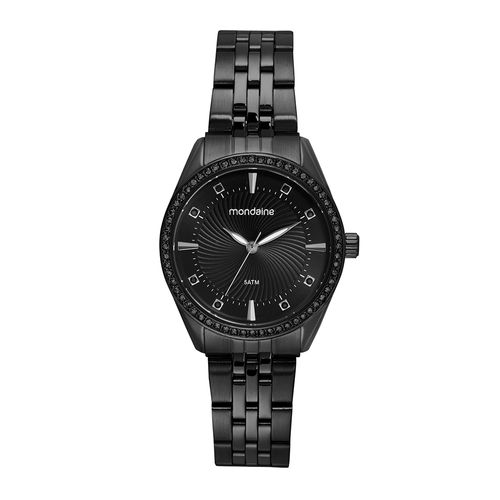 Kit Relógio Feminino Preto Com Pulseira Berloques