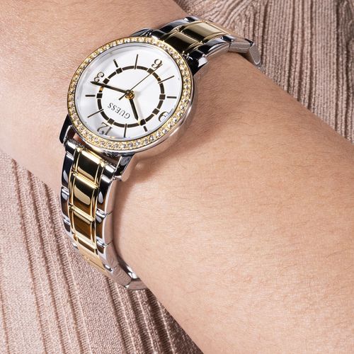 Relógio Guess Feminino Analógico Prata e Dourado GW0468L4