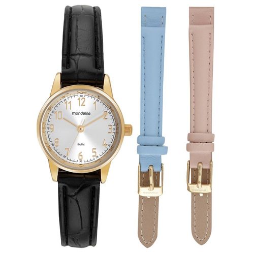 Relógio Feminino Clássico Troca Pulseira Dourado
