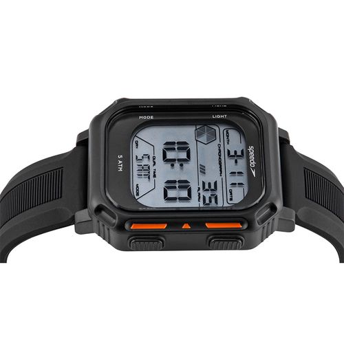 Relógio Masculino Speedo Anadigi Preto Quadrado Pulseira Silicone