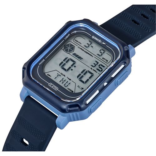 Relógio Masculino Speedo Anadigi Quadrado Azul Pulseira Silicone