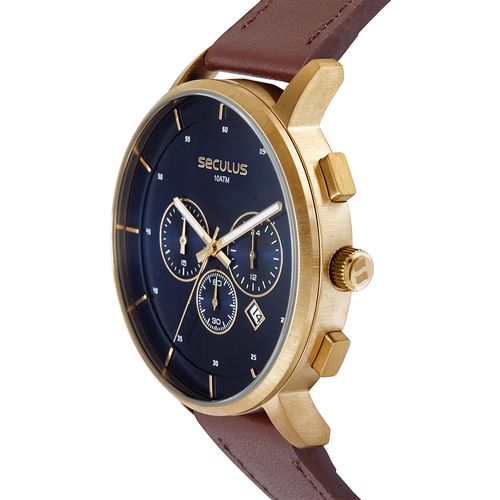 Relógio Masculino Seculus Cronógrafo Mostrador Azul