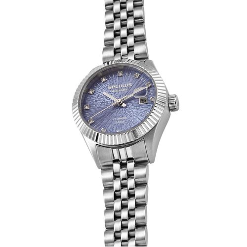 Relógio Feminino Seculus Automático Prata Fundo Transparente