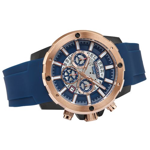 Relógio Masculino Seculus Aço Cronógrafo com Calendário Azul