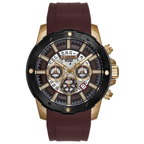 Relógio Masculino Seculus Aço Cronógrafo com Calendário