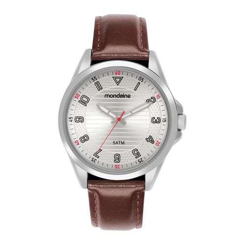 Relógio Masculino Prata e Marrom