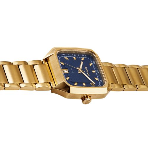 Relógio Masculino Seculus Quadrado Mostrador Azul
