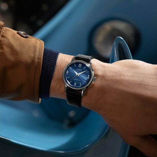 Relógio Marlin® Automático Couro Prata