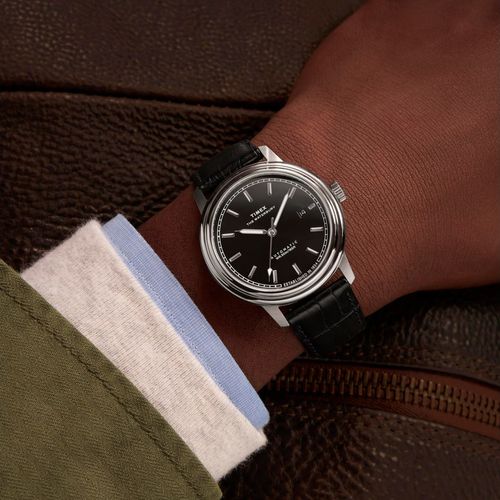 Relógio Automático Waterbury Metropolitan Couro Prata