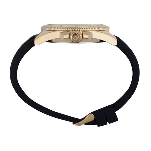 Relógio Masculino Dourado Pulseira de Silicone