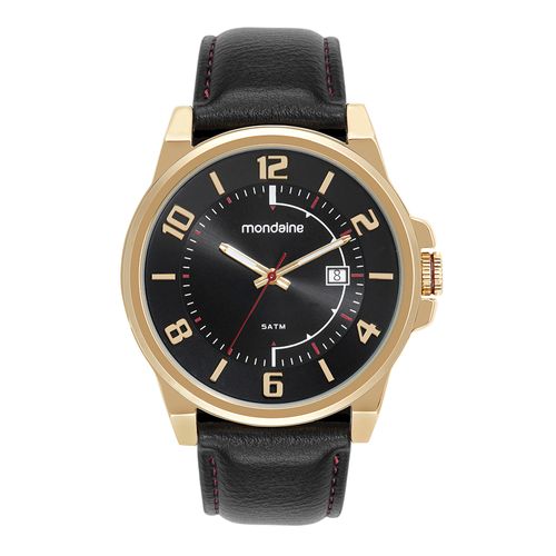 Relógio Masculino Casual Calendário Dourado