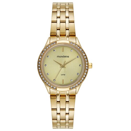 Relógio Feminino Dourado Mostrador Texturizado