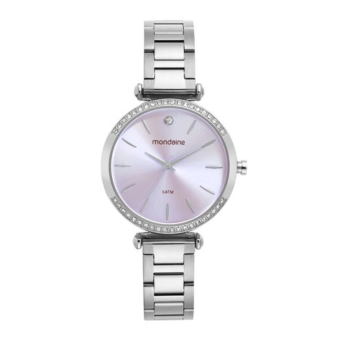 Relógio Feminino Cristais Mostrador Roxo