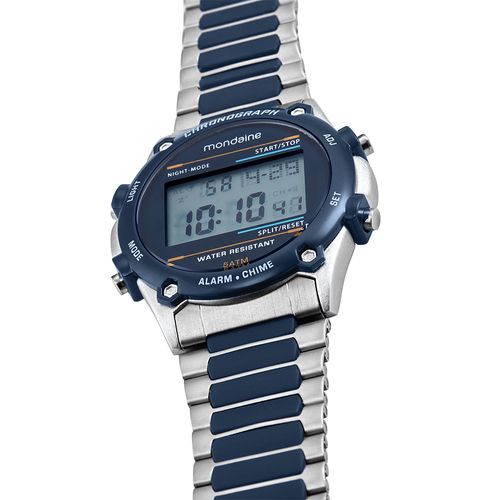 Relógio Masculino Cronógrafo Digital Detalhes Azul