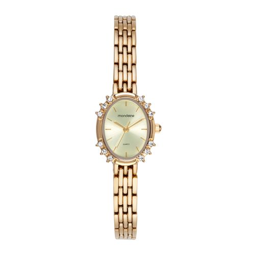 Relógio Feminino Oval Clássico Dourado