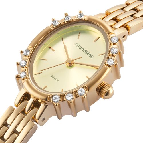 Relógio Feminino Oval Clássico Dourado