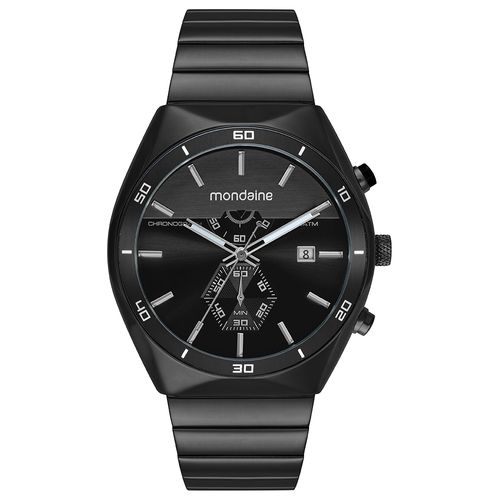 Relógio Masculino Cronógrafo Preto Mostrador em Camadas