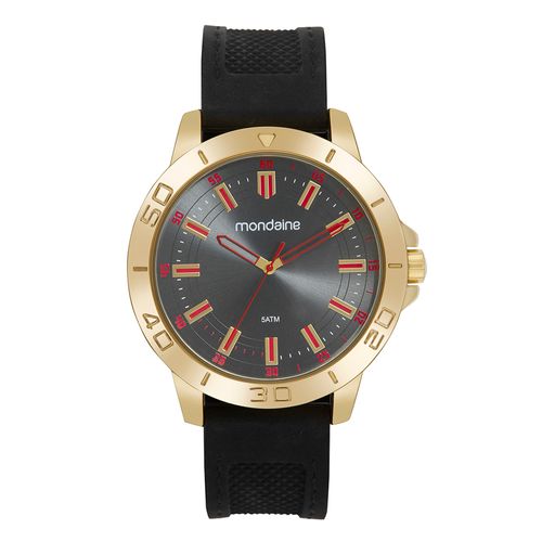 Relógio Masculino Esportivo Visor Metalizado Dourado