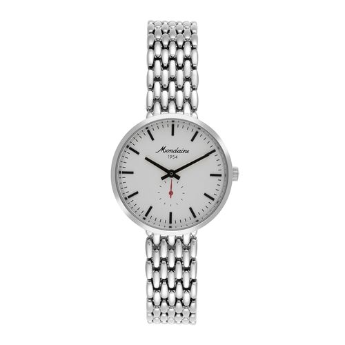 Relógio Feminino Prata Mostrador Branco Index Completo