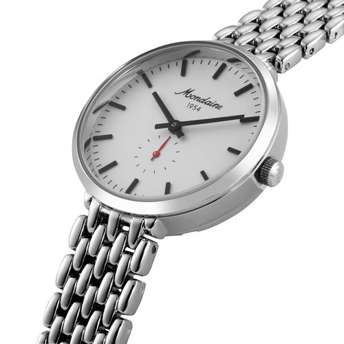 Relógio Feminino Prata Mostrador Branco Index Completo