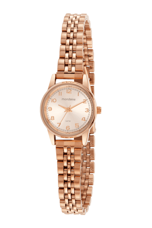 Kit Relógio Feminino Mondaine Aço Analogico com Colar