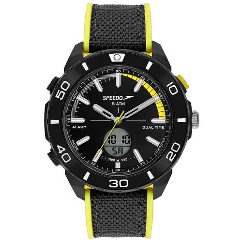 Relógio Masculino Speedo Anadigi Amarelo e Preto
