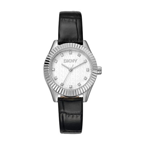 Relógio Feminino DKNY Chambers Pulseira de Couro Donna Karan Preto