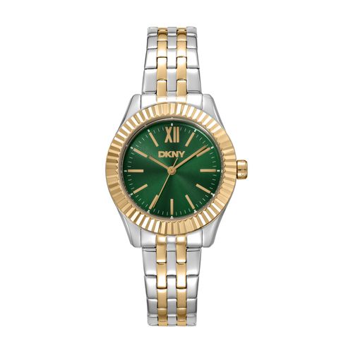Relógio Feminino DKNY Chambers Bicolor Mostrador Verde Donna Karan
