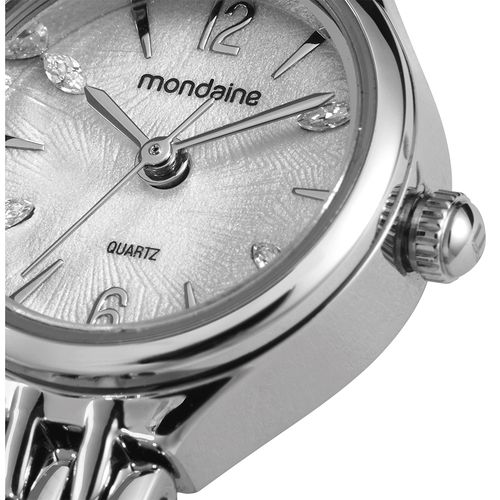 Relógio Feminino Prata Pulseira Solida Caixa Pequena