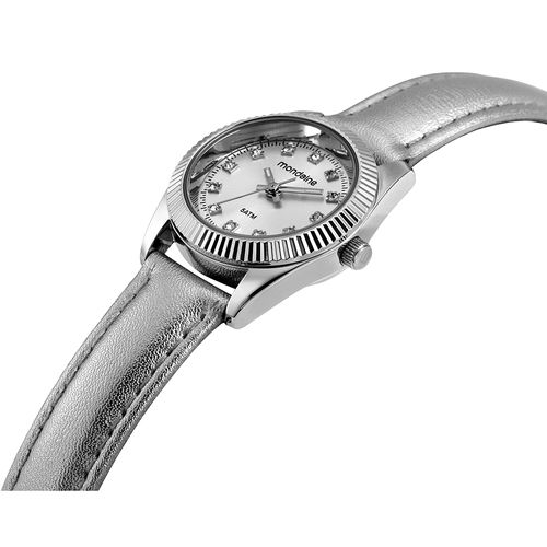 Relógio Feminino Mondaine Prata Cristais Caixa Pequena