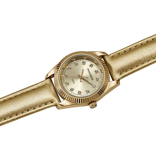Relógio Feminino Mondaine Dourado Caixa Pequena Cristais
