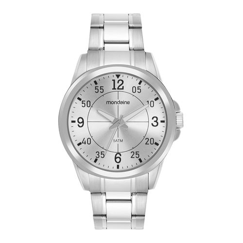 Relógio Masculino Mondaine Prata Aço Analógico
