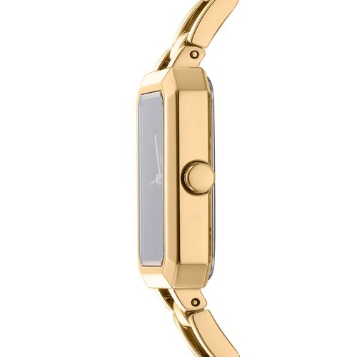 Relógio Feminino Quadrado DKNY Uptown Midi Dourado Mostrador Preto