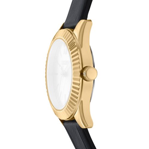 Relógio Feminino DKNY Chambers Dourado Pulseira de Couro Donna Karan