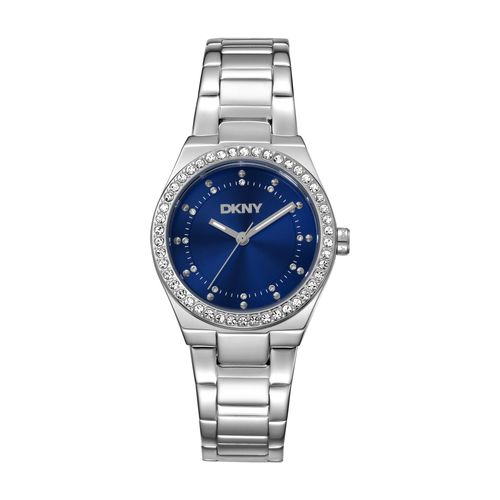 Relógio Feminino DKNY Eastside Prata Mostrador Azul Donna Karan