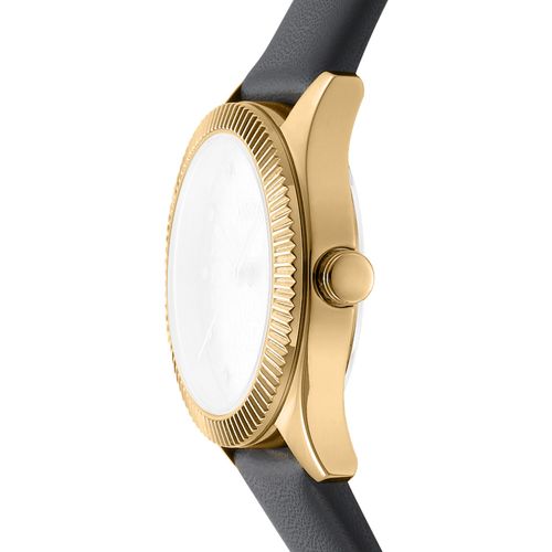 Relógio Feminino DKNY Crosswalk Pulseira de Couro Preto Donna Karan