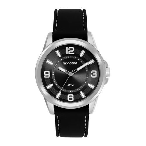 Relógio Masculino Mondaine Preto Silicone Fivela