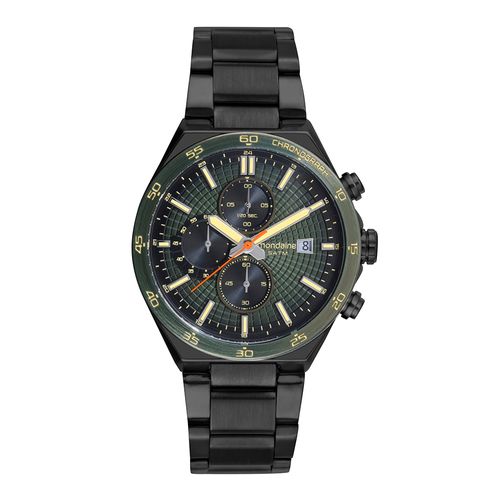 Relógio Feminino Preto Cronógrafo Aço All Black