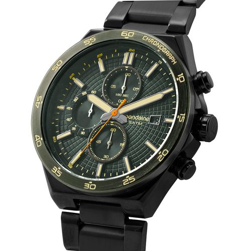 Relógio Feminino Preto Cronógrafo Aço All Black