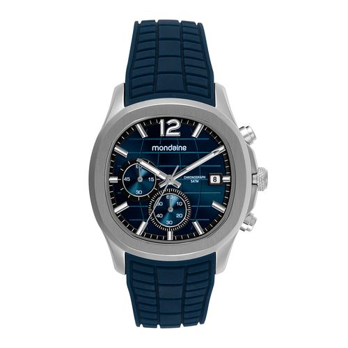 Relógio Masculino Mondaine Cronógrafo Azul Quadrado
