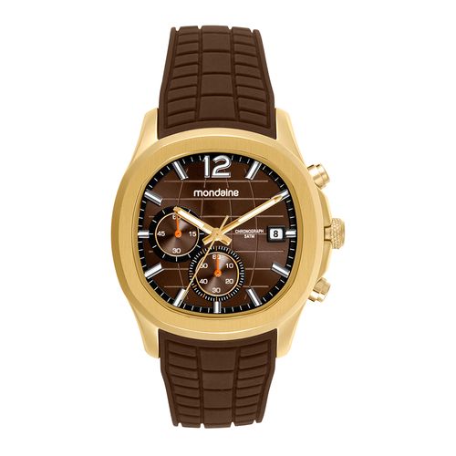 Relógio Masculino Mondaine Cronógrafo Marrom Quadrado