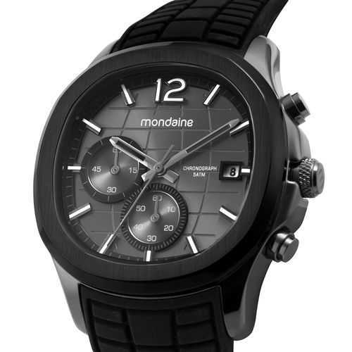 Relógio Masculino Mondaine Quadrado Cronógrafo Preto