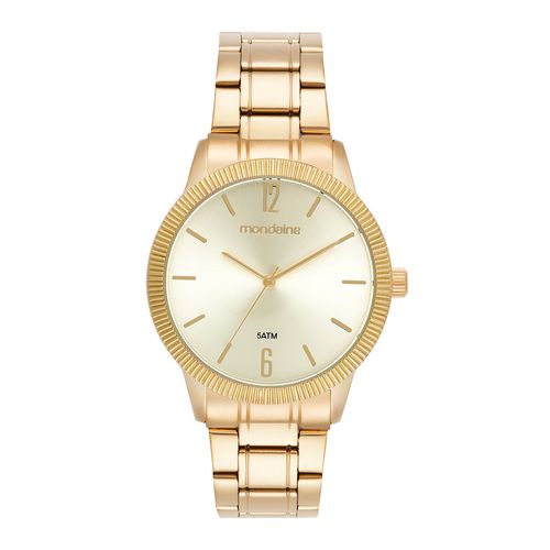 Relógio Feminino Mondaine Analógico Dourado Minimalista