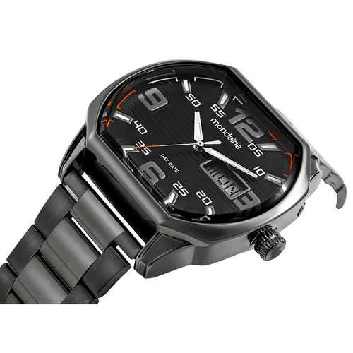 Relógio Masculino Mondaine Anadigi Chumbo Robusto