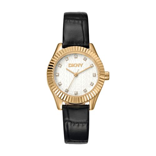 Relógio Feminino DKNY Chambers Preto Couro Donna Karan